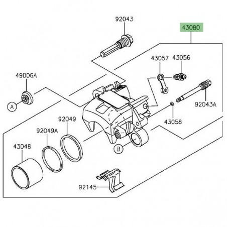Étrier de frein arrière Kawasaki Versys 650 (2015-2021) | Réf. 430800149DJ