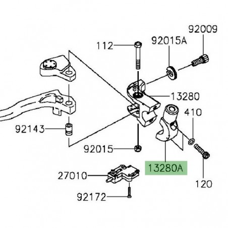 Support rétroviseur gauche Kawasaki Versys 650 (2015-2024) | Réf. 132800307
