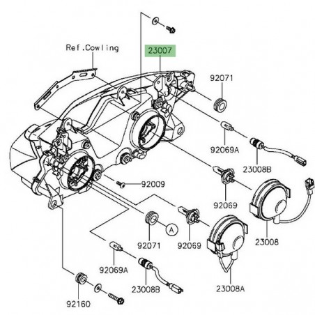 Optique avant Kawasaki Versys 650 (2015-2021) | Réf. 230070174