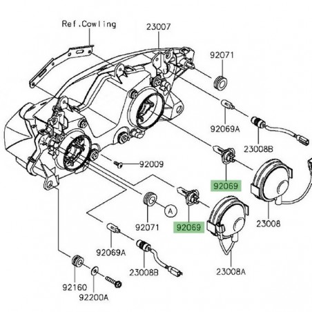 Ampoule H7 (12V/55W) optique avant Kawasaki Versys 650 (2015-2021) | Réf. 920690053