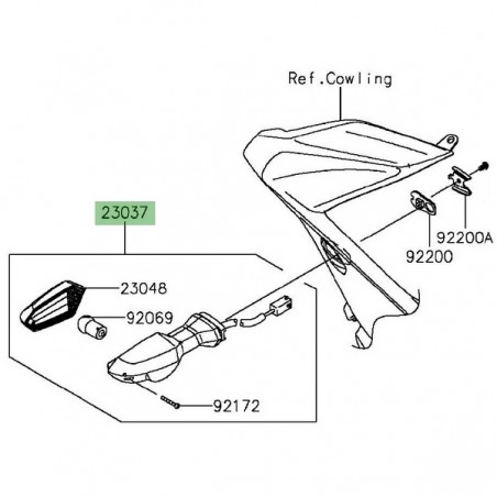 Clignotant avant gauche Kawasaki Versys 650 (2015-2021) | Réf. 230370474