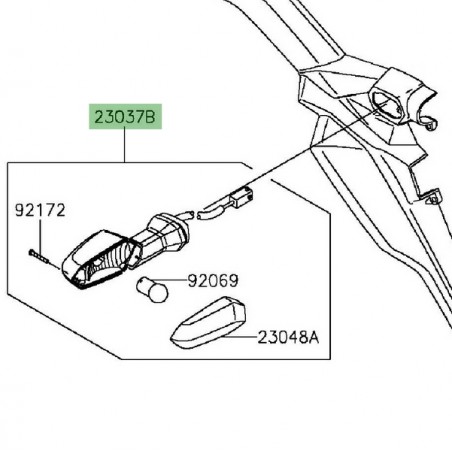 Clignotant arrière gauche Kawasaki Versys 650 (2015-2021) | Réf. 230370476