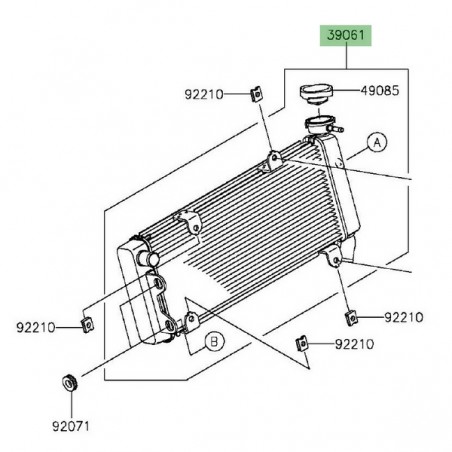 Radiateur d'origine Kawasaki Versys 650 (2015-2019) | Réf. 390610712