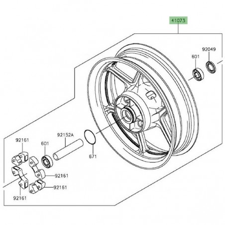 Jante arrière Kawasaki Versys 650 (2015-2024) | Réf. 410730658QT