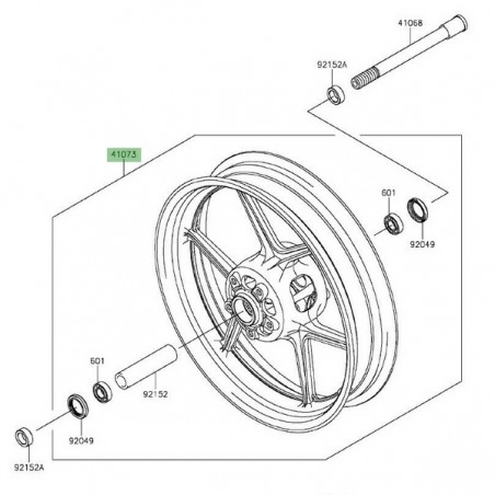 Jante avant Kawasaki Versys 650 (2015-2024) | Réf. 410730655QT
