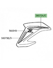 Autocollant supérieur écope de radiateur Kawasaki Z900 A2 (2018-2019)