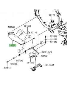 Habillage sous réservoir gauche Kawasaki Z900 (2017-2024) | Réf. 140930667