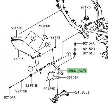 Cache latéral sous selle gauche Kawasaki Z900  A2 (2018-2019) | Moto Shop 35