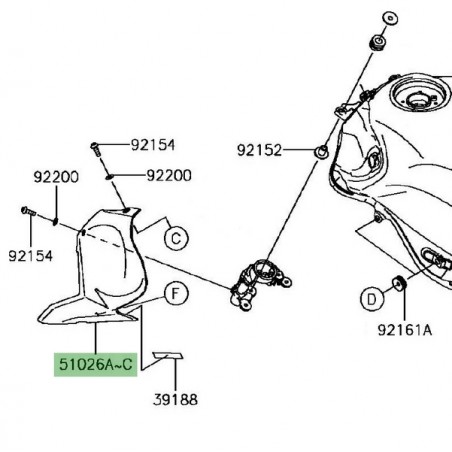 Habillage de réservoir gauche Kawasaki Z900 A2 (2018-2019) | Moto Shop 35