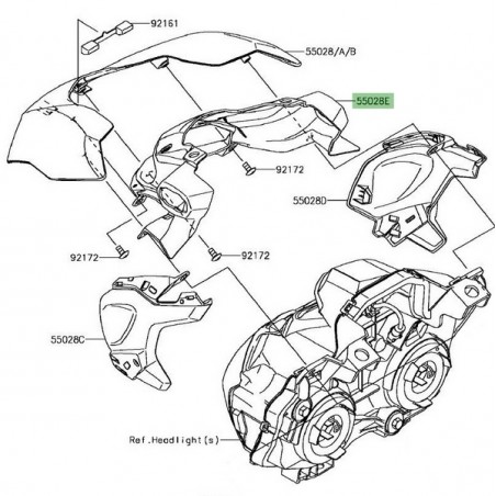 Support clignotants avant Kawasaki Z900 (2017-2019) | Réf. 550280608