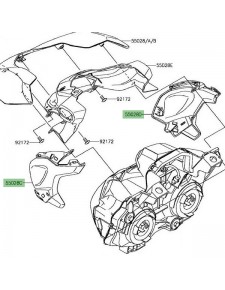 Habillage latéral tête de fourche Kawasaki Z900 (2017-2019) | Réf. 550280605 - 550280606