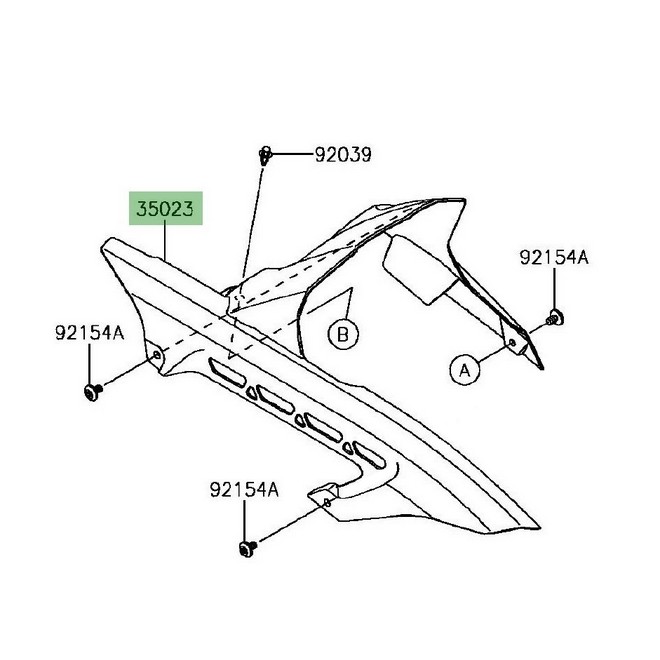 Garde-boue arrière Kawasaki Z900 (2017-2026) | Réf. 350230421