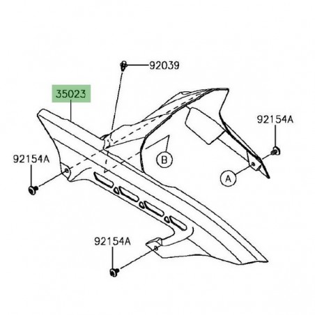 Garde-boue arrière Kawasaki Z900 (2017-2021) | Réf. 350230421