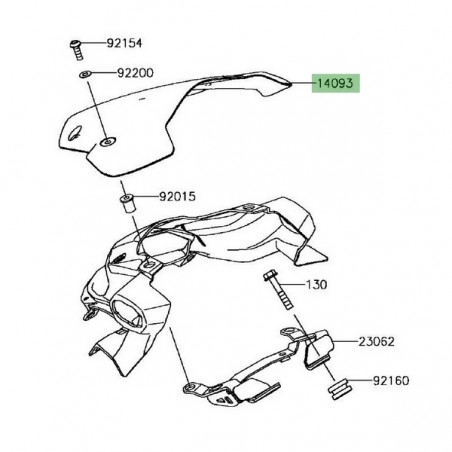 Saute-vent d'origine Kawasaki Z900 (2017-2019) | Réf. 140930512