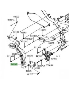 Cache pivot gauche Kawasaki Z900 (2017-2019) | Réf. 14093519454N