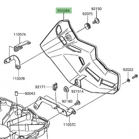 Sabot moteur droit Kawasaki Z900 A2 (2018-2019) | Moto Shop 35