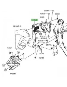 Intérieur "supérieur" écope de radiateur gauche Kawasaki Z900 (2017-2019) | Réf. 140930638