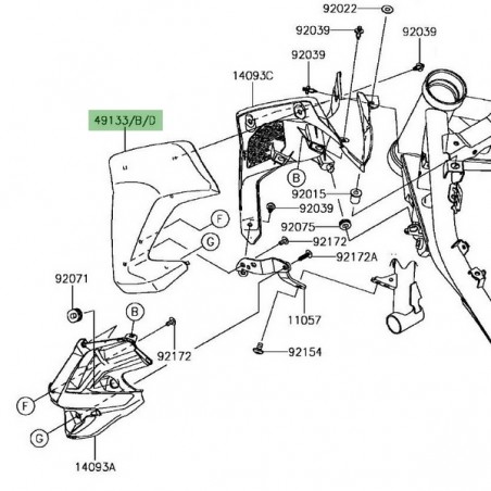 Écope de radiateur gauche Kawasaki Z900 (2017-2019) | Moto Shop 35