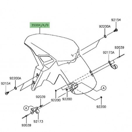 Garde-boue avant peint Kawasaki Z900 (2017-2019) | Moto Shop 35