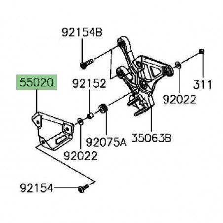Protection de talon gauche Kawasaki Z900 (2017-2024) | Réf. 550201962