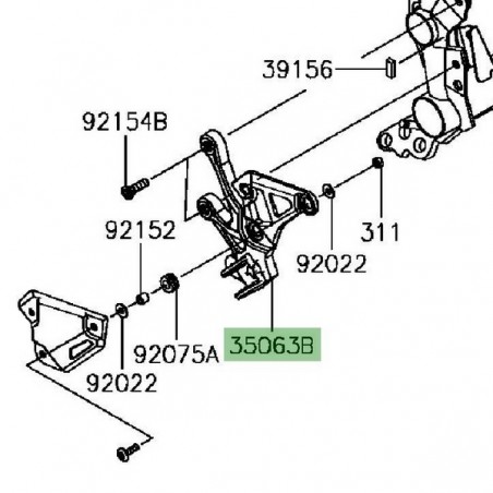 Platine repose-pied avant gauche Kawasaki Z900 A2 (2018-2019) | Réf.  35063139918R