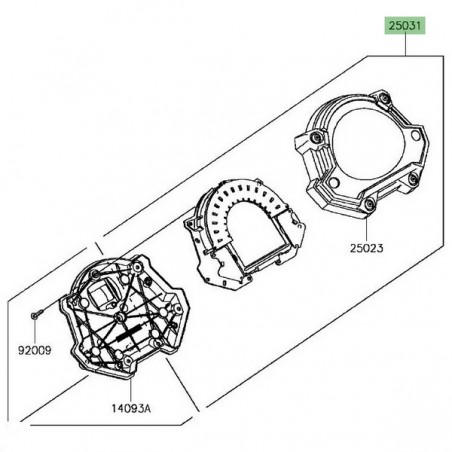 Ensemble bloc compteur Kawasaki Z900 (2017-2019) | Réf. 250310725