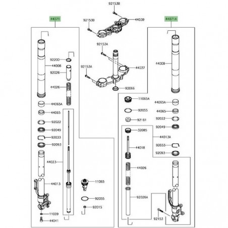 Bras de fourche, gauche ou droit, Kawasaki Z900 (2017-2019) | Moto Shop 35