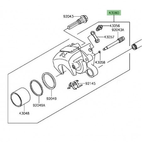 Étrier de frein arrière d'origine Kawasaki 430800156DJ | Moto Shop 35
