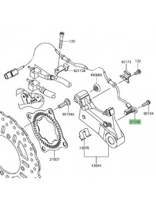 Câble ABS arrière Kawasaki Z900 A2 (2018-2019) | Réf. 211760870