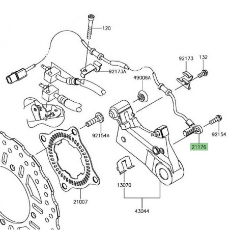 Câble ABS arrière Kawasaki Z900 A2 (2018-2019) | Réf. 211760870