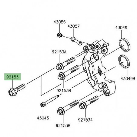 Vis étrier de frein avant M8x30 Kawasaki | Réf. 921531089
