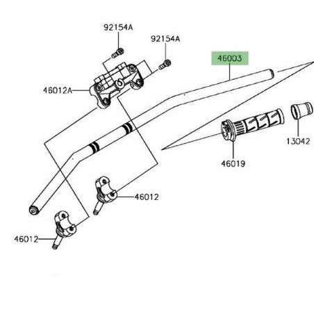 Guidon d'origine Kawasaki Z900 (2017-2019) | Réf. 46003067318R