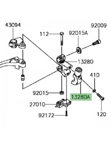 Support rétroviseur gauche Kawasaki Z900 (2017-2021) | Réf. 132800307