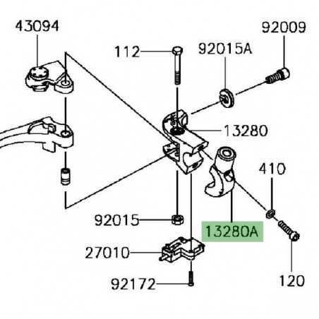 Support rétroviseur gauche Kawasaki Z900 (2017-2021) | Réf. 132800307