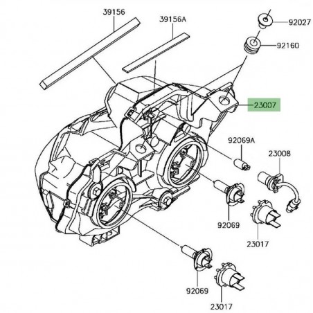 Optique avant Kawasaki Z900 (2017-2019) | Réf. 230070210