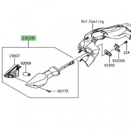 Clignotant avant gauche Kawasaki Z900 (2017-2019) | Réf. 230370529