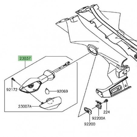 Clignotants arrière gauche Kawasaki Z900 (2017-2019) | Réf. 230370531