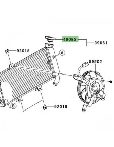 Bouchon de radiateur Kawasaki Er-6n (2009-2011) | Réf. 490851078