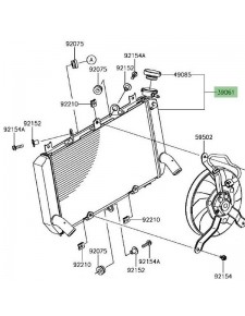 Radiateur d'origine Kawasaki Z900 (2017-2019) | Réf. 390610745