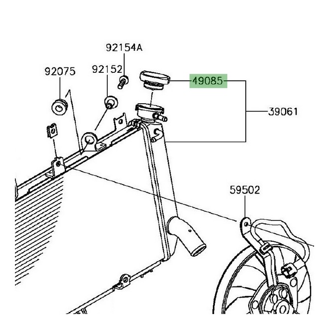 Bouchon de radiateur Kawasaki 490850006 | Moto Shop 35