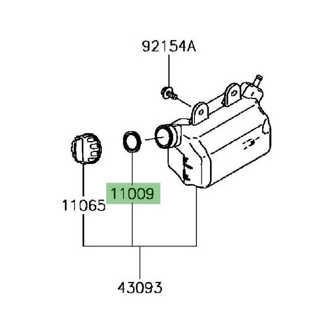 Joint d'étanchéité vase d'expansion Kawasaki 110091145 | Moto Shop 35
