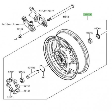 Jante arrière d'origine Kawasaki Z900 (2017-2019) | Moto Shop 35