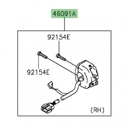 Commodo droit Kawasaki Z1000 (2014 et +) | Réf. 460910357
