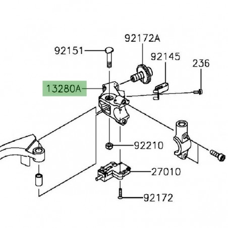 Support levier d'embrayage Kawasaki Z1000 (2014-2016) | Réf. 132801160