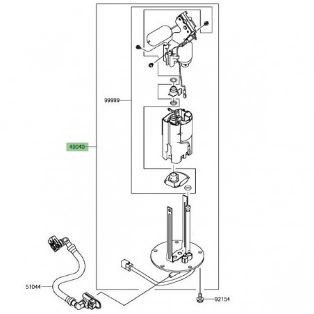 Pompe à essence d'origine Kawasaki Z900 A2/Full/SE (2017-2026) | Réf. 490400756
