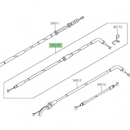 Câble fermeture des gaz Kawasaki Z650 (2017-2024) | Réf. 540120641
