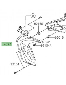 Écope de radiateur gauche Kawasaki Z650 (2017-2019) | Réf. 140930488