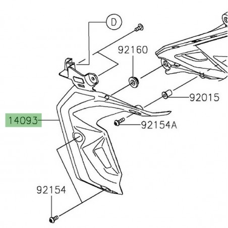 Écope de radiateur gauche Kawasaki Z650 (2017-2019) | Réf. 140930488