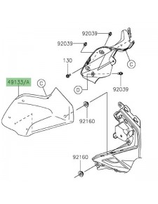 Écope latérale gauche Kawasaki Z650 (2017-2019) | Moto Shop 35