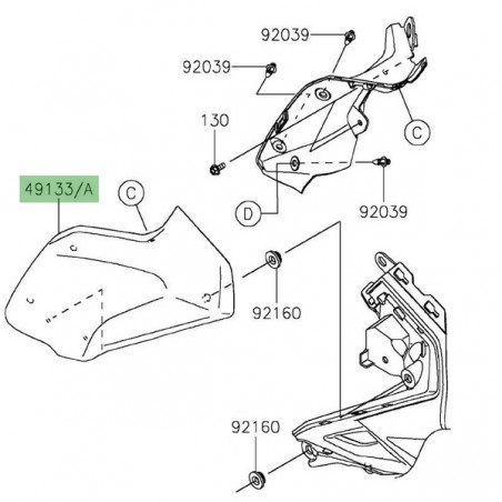 Écope latérale gauche Kawasaki Z650 (2017-2019) | Moto Shop 35